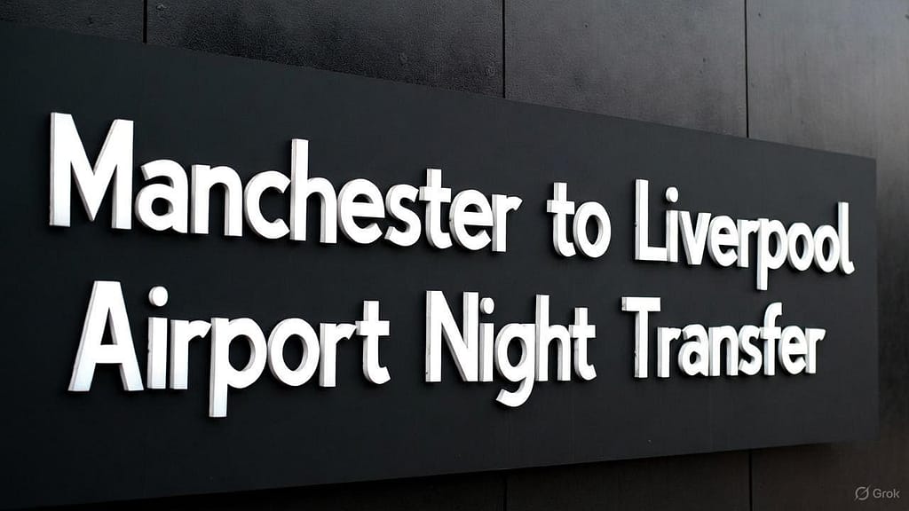 Manchester to Liverpool Airport Night Transfer Sign
